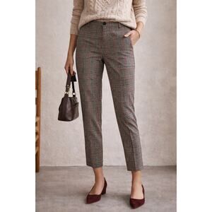 Anthropologie Sanctuary Houndstooth Tailored Pants Plaid Ankle Trousers NWT M